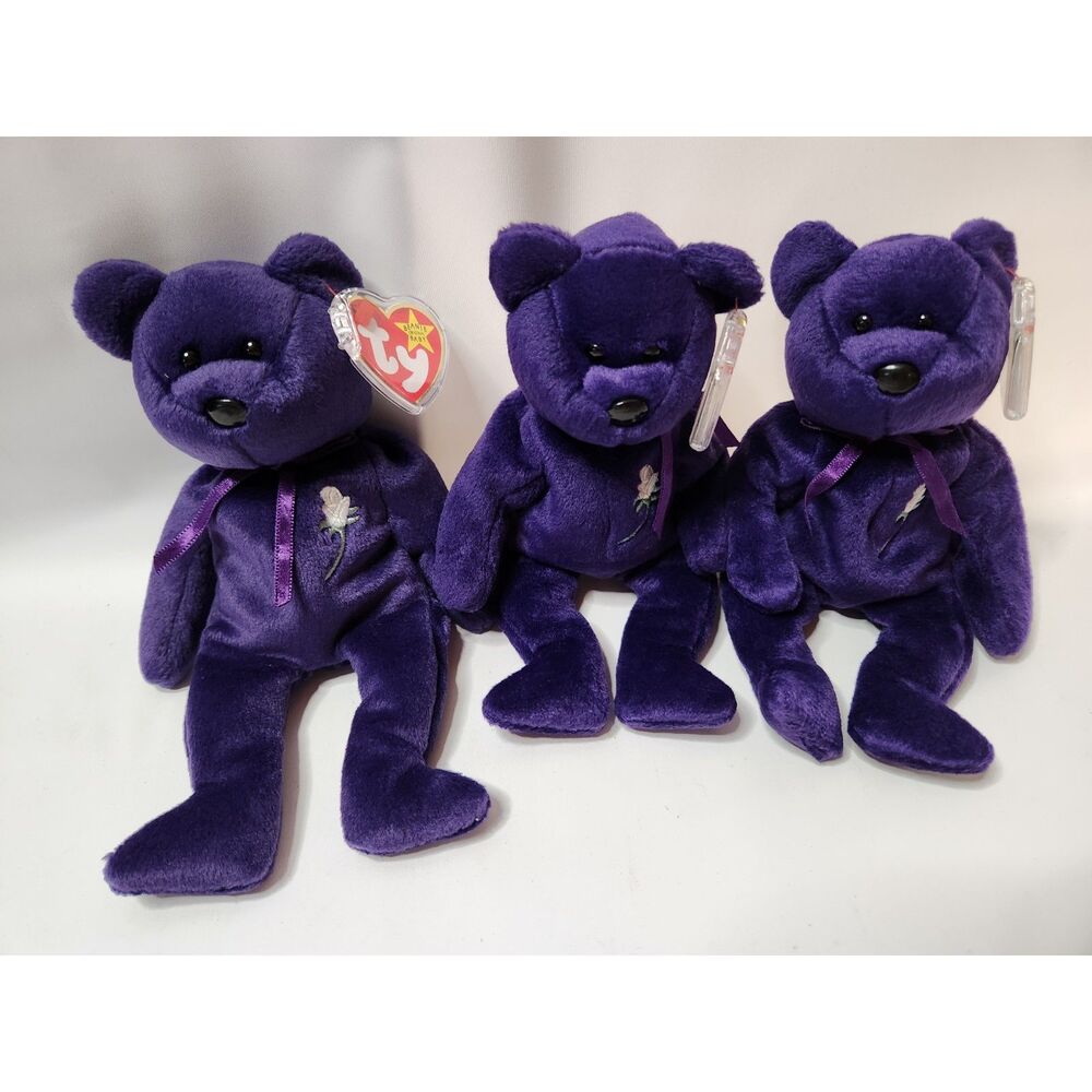 Lot of 3 Ty Princess Bears 1997 – Original Hang Tags – Vintage Collectible